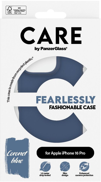Etui plecki Panzer Glass CARE Fashionable Case do Apple iPhone 16 Pro Blue (5715685004643) - obraz 3