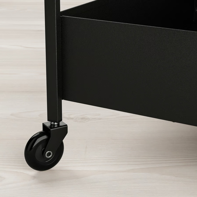 Етажерка Ikea Nissafors на колесах 50.5 x 30 x 83 см Чорна (203.997.77) - зображення 4