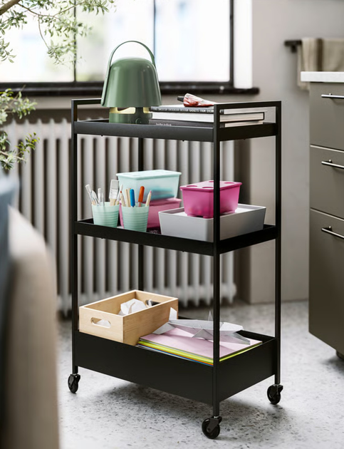 Етажерка Ikea Nissafors на колесах 50.5 x 30 x 83 см Чорна (203.997.77) - зображення 12