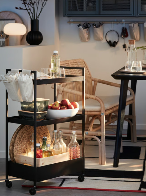 Етажерка Ikea Nissafors на колесах 50.5 x 30 x 83 см Чорна (203.997.77) - зображення 13
