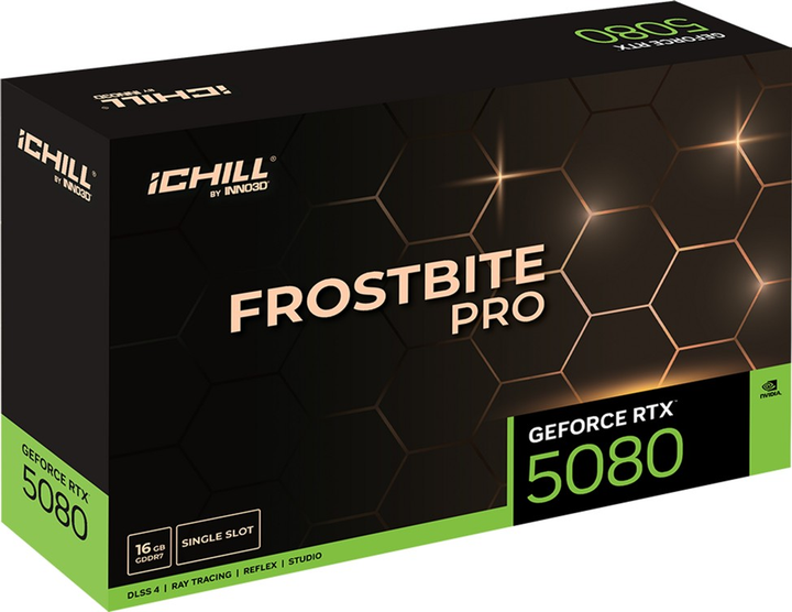 Karta graficzna INNO3D PCI-Ex GeForce RTX 5080 iCHILL FROSTBITE PRO 16GB GDDR7 (256bit) (2617/30000) (HDMI, 3 x DisplayPort) (C50803-16D7X-1760FBP) - obraz 3