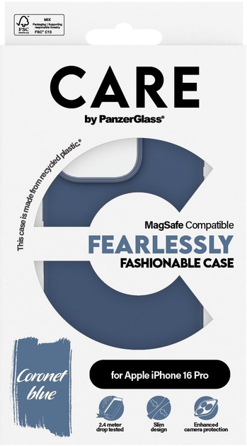 Панель Panzer Glass CARE Fashionable Case MagSafe для Apple iPhone 16 Pro Blue (5715685004483) - зображення 3