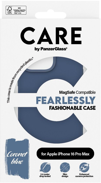 Панель Panzer Glass CARE Fashionable Case MagSafe для Apple iPhone 16 Pro Max Blue (5715685004506) - зображення 3
