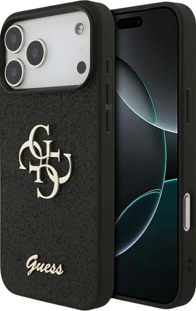 Панель Guess Fixed Glitter Big 4G для Apple iPhone 17 Pro Max Black (GUHCP17XHG4SGK) - зображення 4