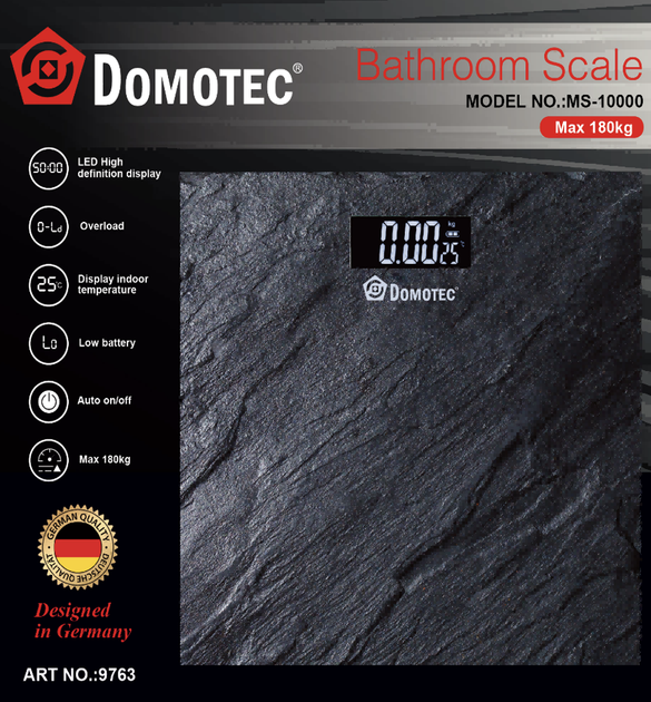 Напольные весы Domotec MS-10000 с LED-дисплеем и термометром - изображение 2