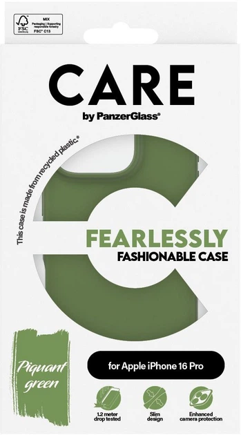 Панель Panzer Glass CARE Fashionable Case для Apple iPhone 16 Pro Green (5715685004681) - зображення 3