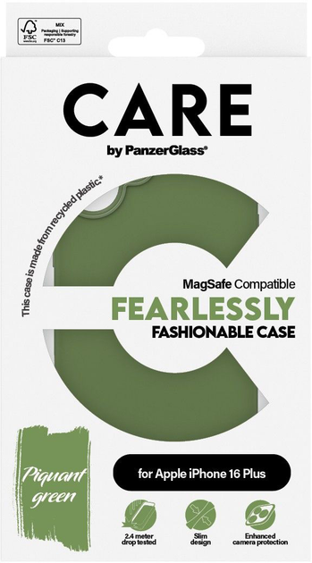 Панель Panzer Glass CARE Fashionable Case MagSafe для Apple iPhone 16 Plus Green (5715685004520) - зображення 3