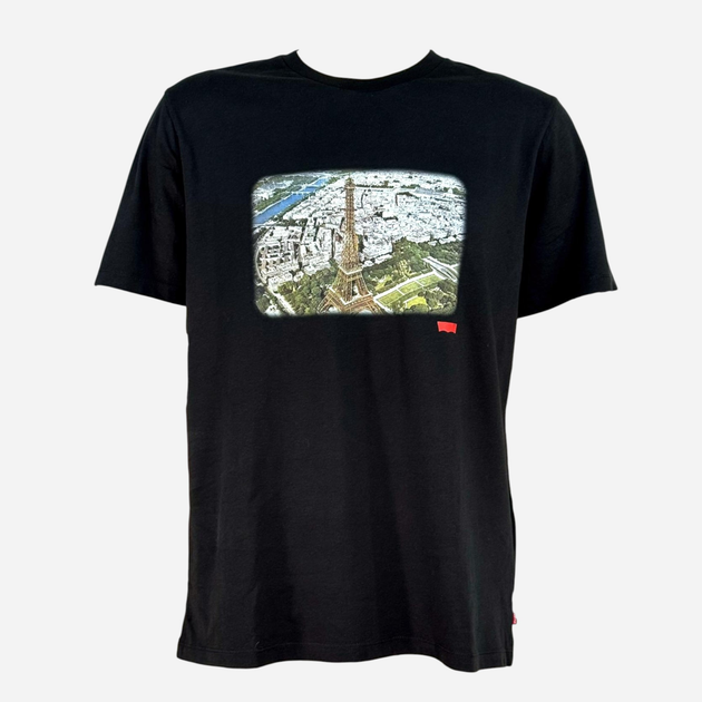 Koszulka męska bawełniana Levi's Graphic Crewneck Tee Paris Landscape Ca 22491-1735 L Czarna (5401157573037) - obraz 1