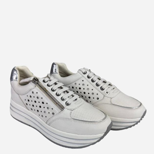 Жіночі снікери Geox D25QHB085KY-C0626 38 24.7 см Білі (8056206190221) - зображення 2