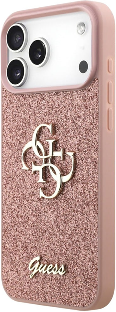 Etui Guess Fixed Glitter Big 4G do Apple iPhone 17 Pro Max Pink (GUHCP17XHG4SGP) - obraz 2