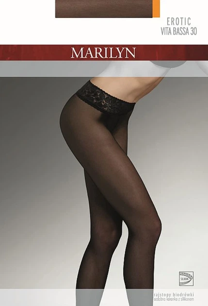 Колготи MARILYN Erotic Vita Bassa 30 den,чорні 3 - зображення 3