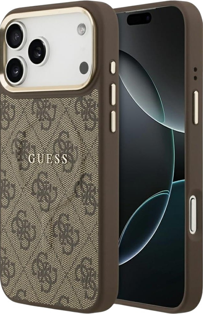 Панель Guess Hardcase 4G Classic MagSafe для Apple iPhone 17 Pro Max Brown (GUHMP17XP4MSEGCW) - зображення 4
