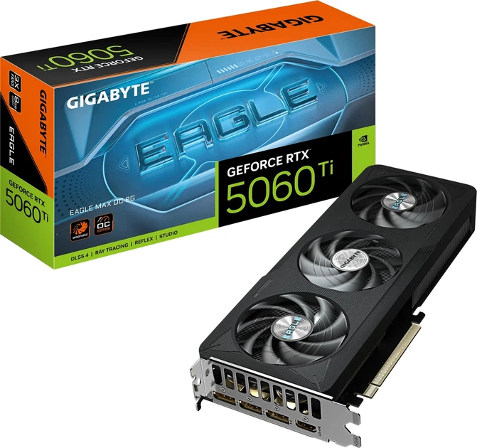 Відеокарта Gigabyte PCI-Ex GeForce RTX 5060 Ti EAGLE MAX OC 8G 8GB GDDR7 (128bit) (2617/28000) (HDMI, 3 x DisplayPort) (GV-N506TEAGLEMAX OC-8GD) - зображення 10