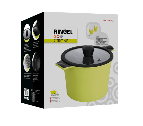 Каструля RINGEL Zitrone 20x10.5 см 3.0 л (RG-2108-20) - зображення 7
