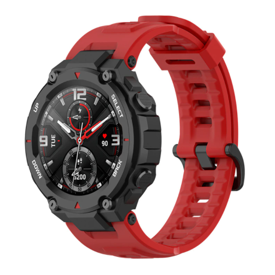 Ремешок силиконовые для смарт часов Amazfit T-Rex (A1918 / A1919), T Rex Pro (A2013) с отвертками Красный - Фото 3 Ремешок силиконовые для смарт часов Amazfit T-Rex (A1918 / A1919), T Rex Pro (A2013) с отвертками Красный - изображение 3