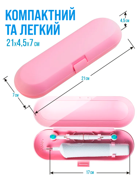 Футляр для электрощетки oral b soocas philips oclean xiaomi mijia универсальный дорожный бокс box чехол Розовый - изображение 3