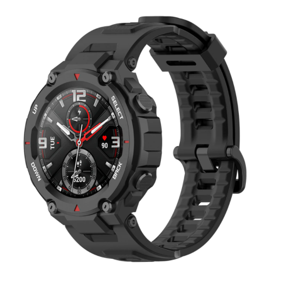 Ремешок силиконовые для смарт часов Amazfit T-Rex (A1918 / A1919), T Rex Pro (A2013) с отвертками Черный - Фото 3 Ремешок силиконовые для смарт часов Amazfit T-Rex (A1918 / A1919), T Rex Pro (A2013) с отвертками Черный - изображение 3