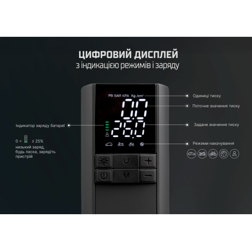 Компрессор "ViTOL" K-35 3in1/7.4V/29.6wh/8000mAh - Фото 10 Компрессор "ViTOL" K-35 3in1/7.4V/29.6wh/8000mAh - изображение 10