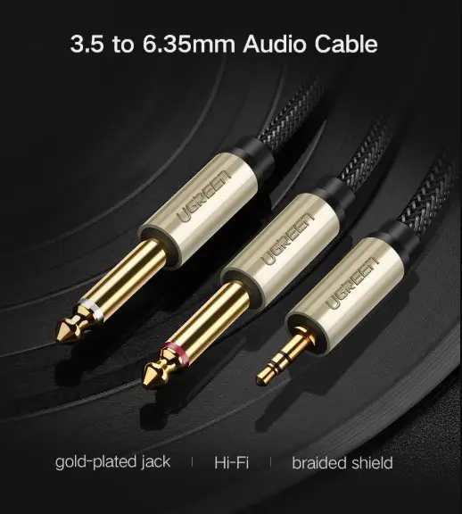 Аудіокабель UGREEN AV126 3.5mm TRS to Dual 6.35mm TS Audio Cable 2m (Gray)(UGR-10615) - Фото 3 Аудіокабель UGREEN AV126 3.5mm TRS to Dual 6.35mm TS Audio Cable 2m (Gray)(UGR-10615) - изображение 3