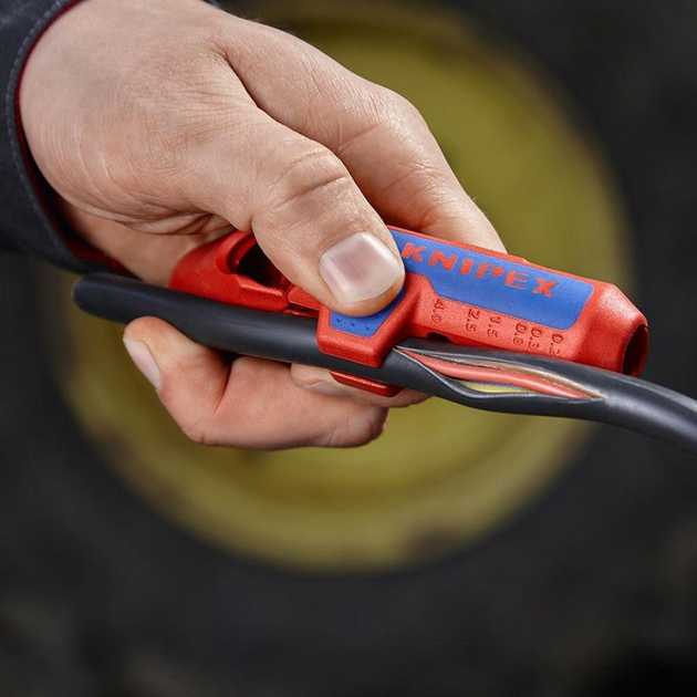 Універсальний інструмент Knipex ErgoStrip для зняття ізоляції дроту для лівої руки (16 95 02 SB) - зображення 12