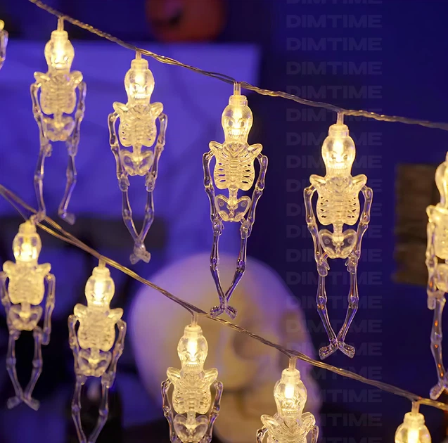Світлодіодна USB гірлянда Моторошні скелети | 3 м 20 LED | Тепле біле світло | Декор на Хелловін та вечірку (700140) - Фото 10 Світлодіодна USB гірлянда Моторошні скелети | 3 м 20 LED | Тепле біле світло | Декор на Хелловін та вечірку (700140) - зображення 10