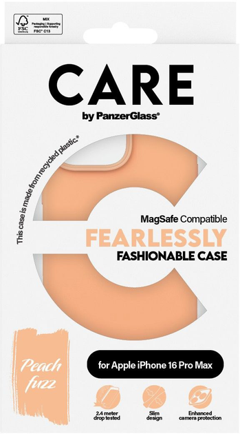 Панель Panzer Glass CARE Fashionable Case MagSafe для Apple iPhone 16 Pro Max Peachy (5715685004582) - зображення 3