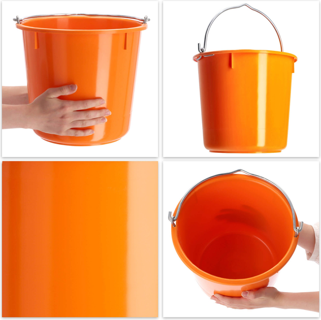 Zestaw wiader budowlanych Kadax Kanan pomarańczowy 12 l x 3 szt (5903699429488) - obraz 3