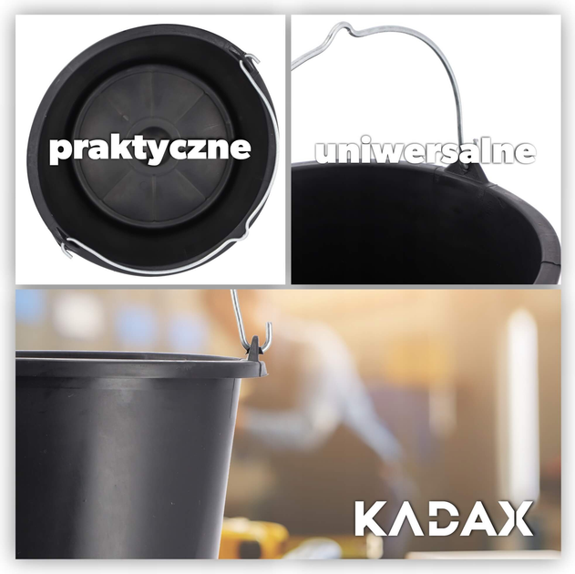 Набір будівельних відер Kadax Bado чорний 5 л x 10 шт (5902730383741) - зображення 5