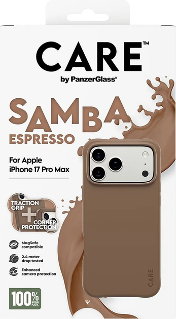 Панель CARE by PanzerGlass Fashionable Case Samba Espresso w. MagSafe для Apple iPhone 17 Pro Max (CR97906) - зображення 5