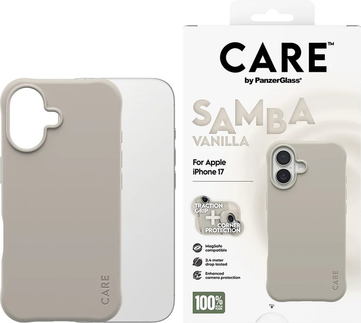 Etui CARE by PanzerGlass Fashionable Case Samba Vanilla w. MagSafe do Apple iPhone 17 (CR37406) - obraz 3
