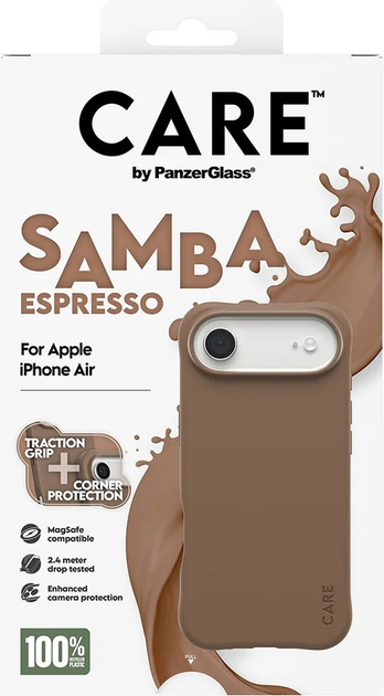 Панель CARE by PanzerGlass Fashionable Case Samba Espresso w. MagSafe для Apple iPhone Air (CR17747) - зображення 5