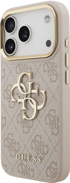 Панель Guess 4G Metal Logo Gold Frame для Apple iPhone 17 Pro Pink (GUHCP17L4GMGCPI) - зображення 2