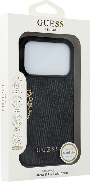 Панель Guess 4G Charms для Apple iPhone 17 Pro Black (GUHMP17LGF4GCK) - зображення 7