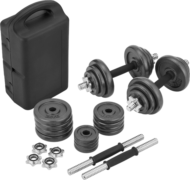Zestaw hantli żeliwnych Gymtek w walizce 19 kg (5907766663072) - obraz 1