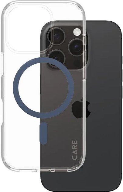 Панель CARE by PanzerGlass Flagship Case Transparent Urban Combat w. Blue MagSafe для Apple iPhone 16 Pro (5715685004322) - зображення 1