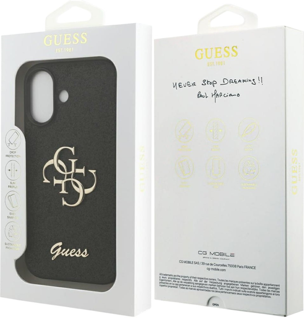Панель Guess Fixed Glitter Big 4G для Apple iPhone 17 Black (GUHCP17SHG4SGK) - зображення 7