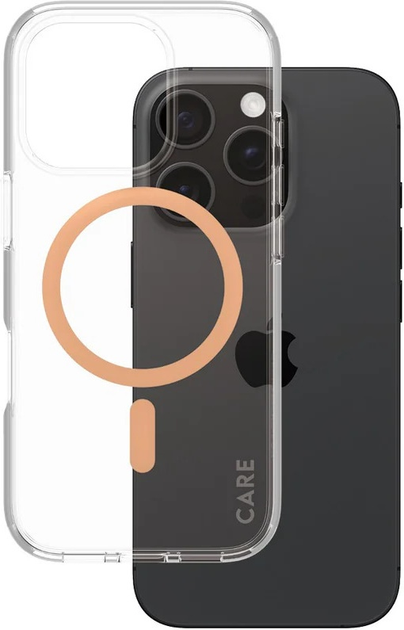 Панель CARE by PanzerGlass Flagship Case Transparent Urban Combat w. Peachy MagSafe для Apple iPhone 16 Pro (5715685004407) - зображення 1