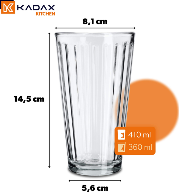 Набір склянок високих Kadax Sestu 360 мл 4 шт (5903699457481) - зображення 2