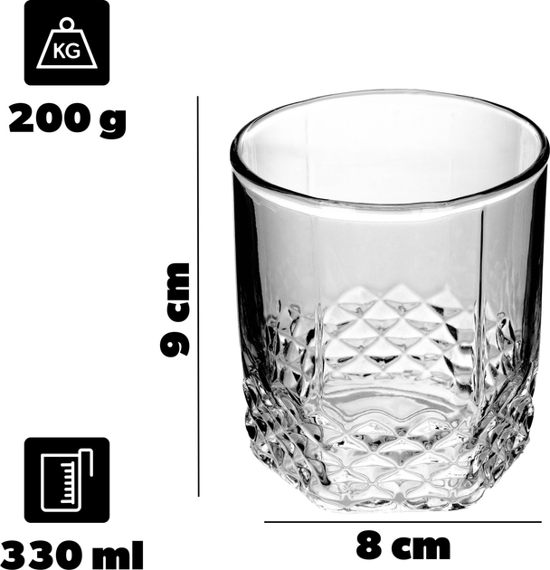 Zestaw szklanek Kadax Epila 330 ml 12 szt (5903699498378) - obraz 2