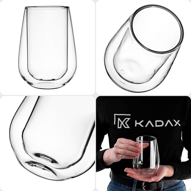 Zestaw szklanek termicznych Kadax z podwójną ścianką 280 ml 6 szt (5903699406793) - obraz 3