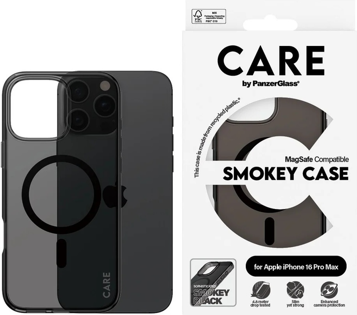 Панель CARE by PanzerGlass Flagship Case Smokey Urban Combat w. Black MagSafe для Apple iPhone 16 Pro Max (5715685004186) - зображення 3