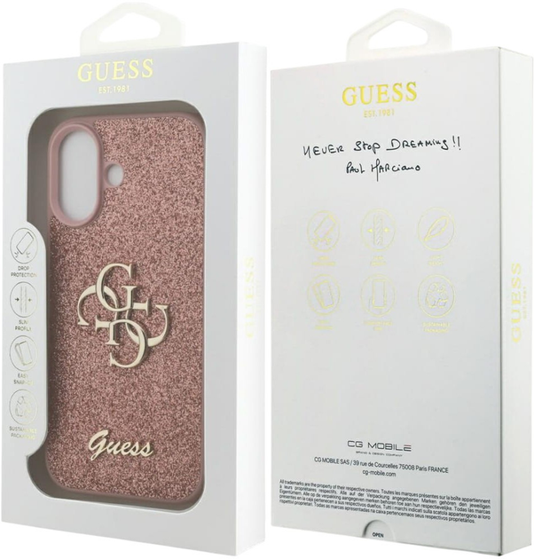 Панель Guess Fixed Glitter Big 4G для Apple iPhone 17 Pink (GUHCP17SHG4SGP) - зображення 7