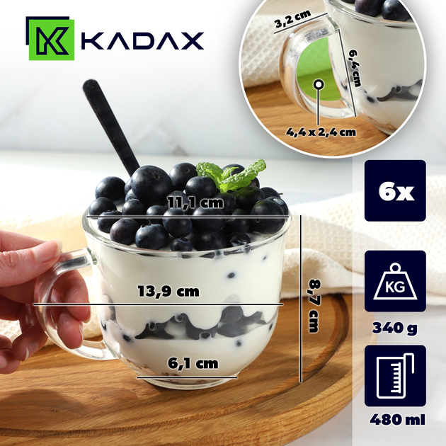 Набір чашок Kadax Savio 480 мл 6 шт (5903699472019) - зображення 5