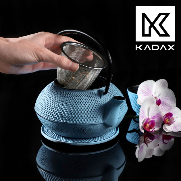 Заварний чайник чавунний Kadax Teramo з піалами Синій 0.85 л (5903699469804) - зображення 5