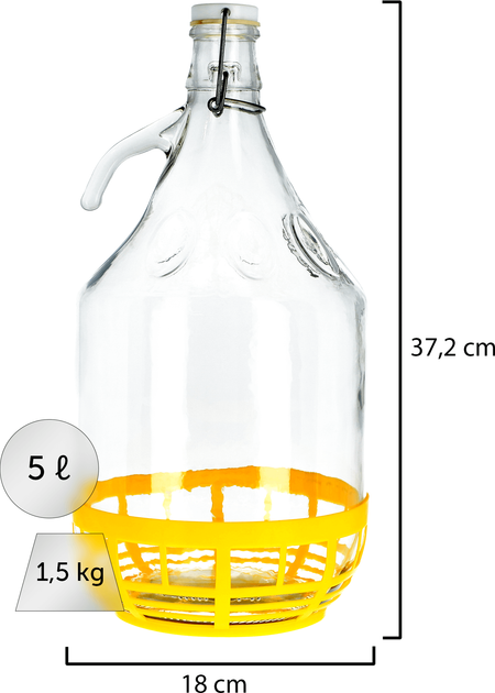 Zestaw gąsiorów Kadax na wino z korkiem mechanicznym 5 l x 2 szt (5903699436684) - obraz 3
