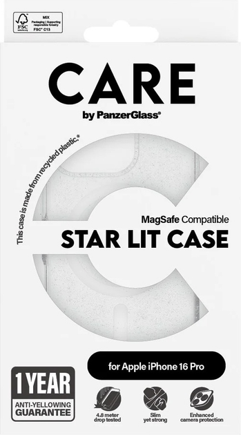 Панель CARE by PanzerGlass Flagship Case Urban Combat Star Lit w. White MagSafe для Apple iPhone 16 Pro (5715685004087) - зображення 4