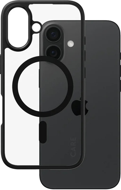 Панель CARE by PanzerGlass Flagship Case Transparent Urban Combat w. Black Frame & MagSafe для Apple iPhone 16 (5715685004230) - зображення 1