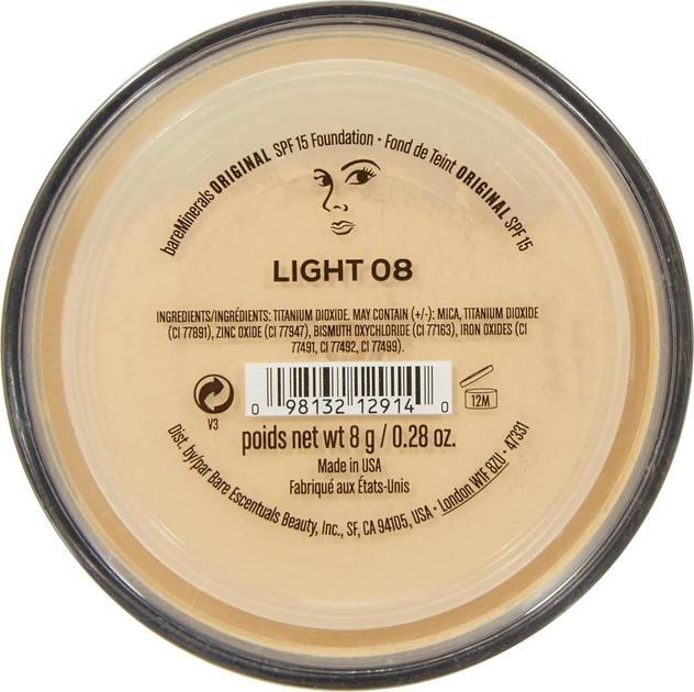 Puder sypki do twarzy bareMinerals Original Foundation SPF 15 08 Light 8 g (98132129140) - obraz 4