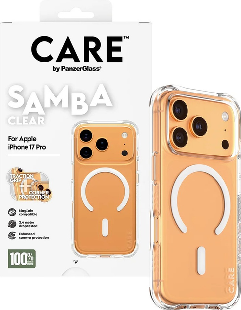 Etui CARE by PanzerGlass Fashionable Case Samba Transparent w. MagSafe do Apple iPhone 17 Pro (CR37687) - obraz 4
