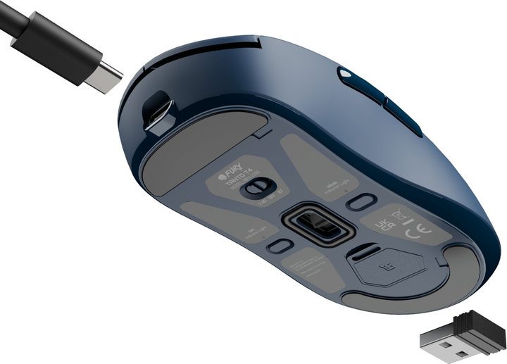 Mysz Fury Tanto T4 Wireless/Bluetooth/USB Blue (NFU-2206) - obraz 14